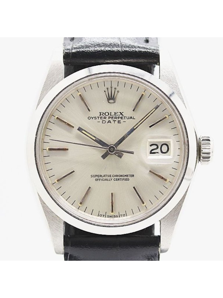 Rolex Oyster Perpetual Date Automatic Winding Silver Dial Watch